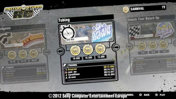 MotorStorm RC Carnival tournament leaderboard