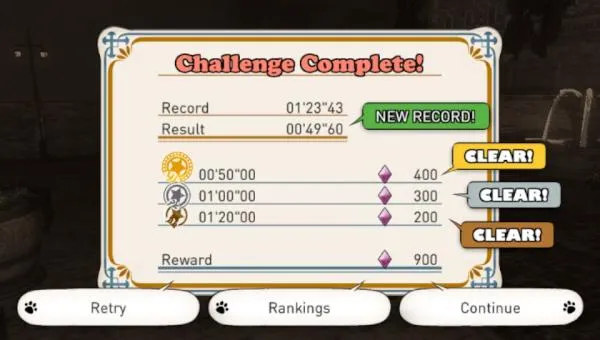 Time challenge — cleared in one try