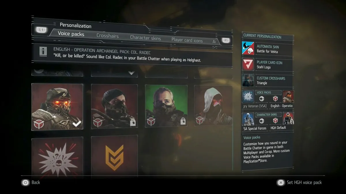 Killzone personalization